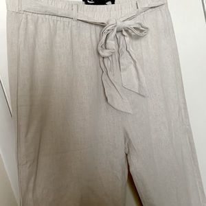 High waist tie pants. Size large juniors.